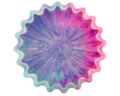 blue and pink resin bowl with scalloped edges