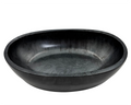 Black and gray oval resin dish