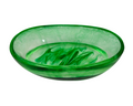 Oval resin tray with green swirls