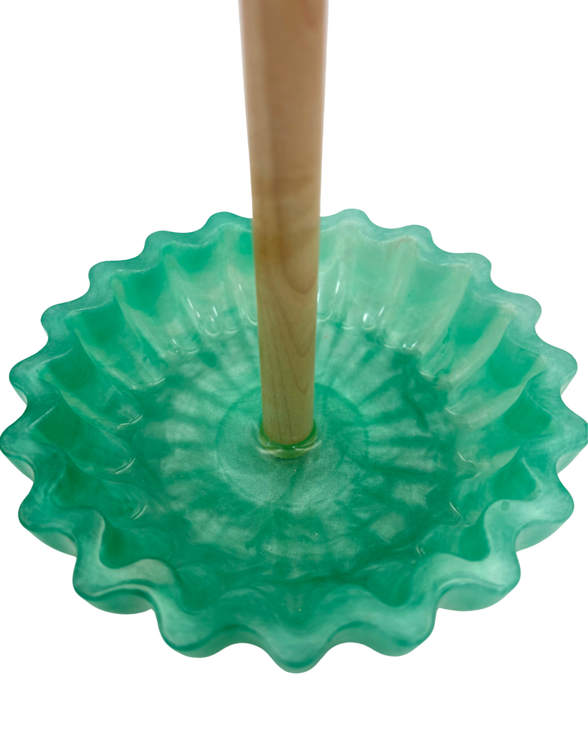 Close up of green resin tray