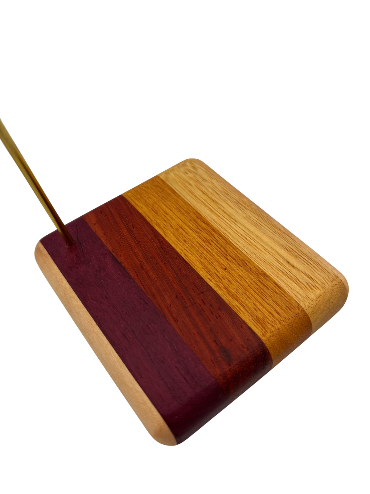 close up of wooden base of glasses holder